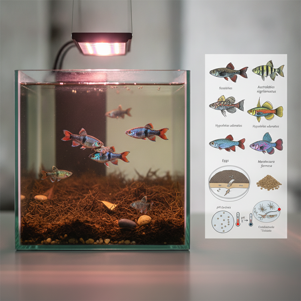 Qual a iluminação ideal para aquários de desova de killifish anuais brasileiros para estimular a reprodução e o bem-estar?