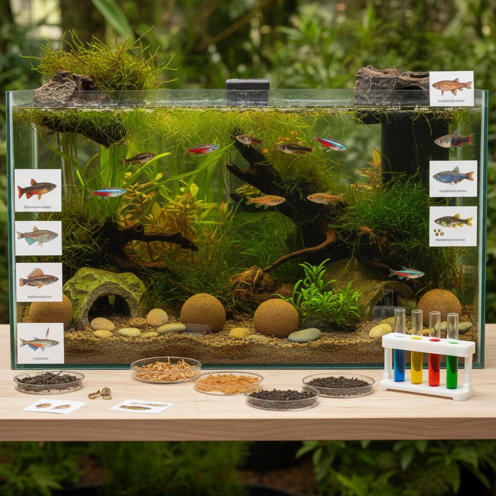 Montando um aquário de display bioativo para killifish anuais brasileiros: Enriquecimento ambiental para saúde e comportamentos naturais de adultos