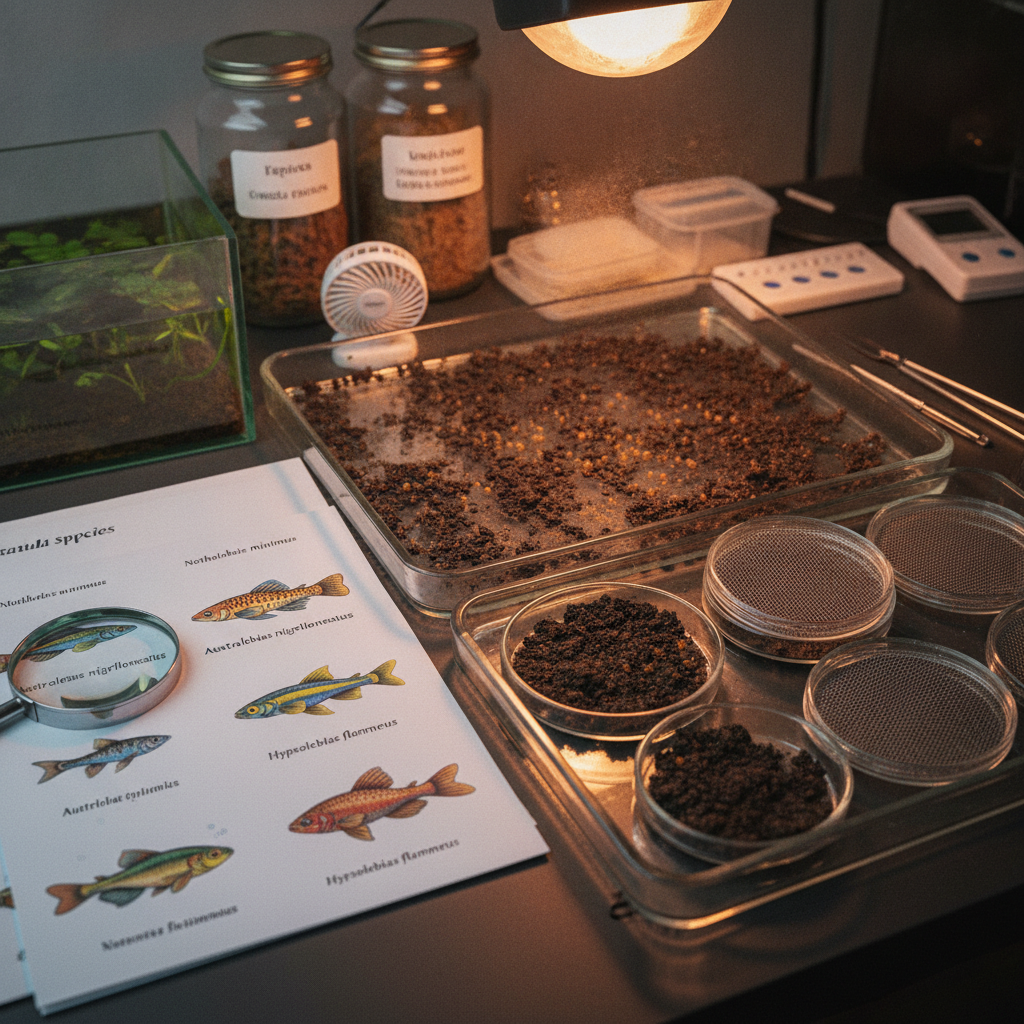 Como secar e curar a turfa de desova de killifish anuais brasileiros para armazenamento seguro dos ovos e prevenção de fungos?
